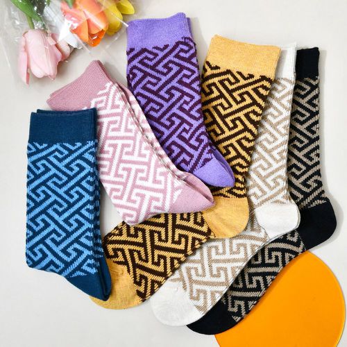 Paires Chaussettes cachemire-mélange à motif géométrique - SHEIN - Modalova