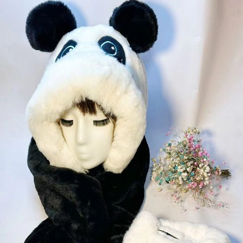 Chapeau design panda en tissu duveteux - SHEIN - Modalova