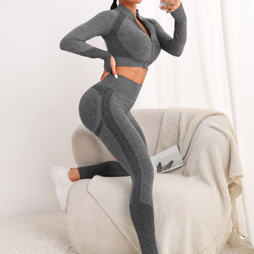 Sans couture à trous pour les pouces Veste de sport & Legging - SHEIN - Modalova