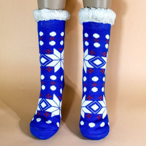 Chaussettes duveteuses à pois & à motif flocon de neige - SHEIN - Modalova