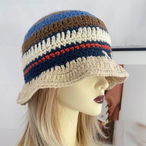 Chapeau en crochet à blocs de couleurs - SHEIN - Modalova