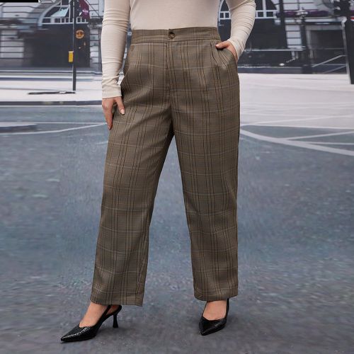 Pantalon de costume à carreaux à poche - SHEIN - Modalova