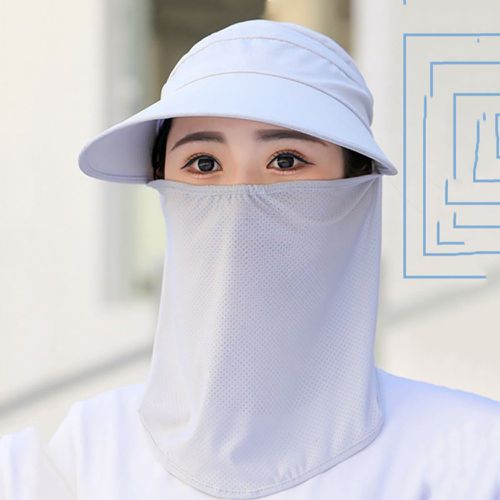 Chapeau protection solaire avec masque pour protéger visage - SHEIN - Modalova