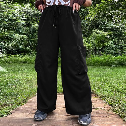 Pantalon ample à poche à rabat à cordon - SHEIN - Modalova