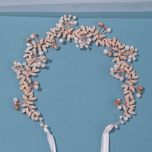 Bandeau pour cheveux à strass et fausses perles de mariée - SHEIN - Modalova