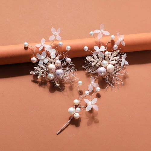 Pièces Épingle à cheveux fleur & à fausse perle de mariée - SHEIN - Modalova
