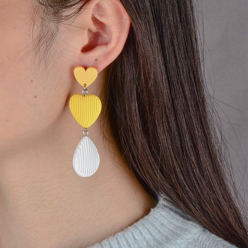 Boucles d'oreilles à design goutte d'eau cœur & - SHEIN - Modalova