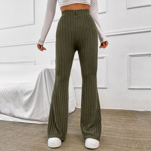 Pantalon évasé taille élastique côtelé - SHEIN - Modalova