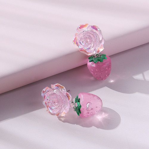 Pendants d'oreilles fleur & fraise - SHEIN - Modalova