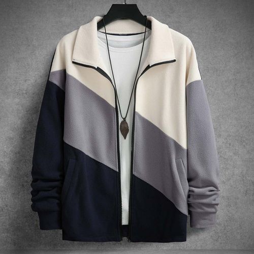 Manteau à blocs de couleurs zippé (sans t-shirt) - SHEIN - Modalova