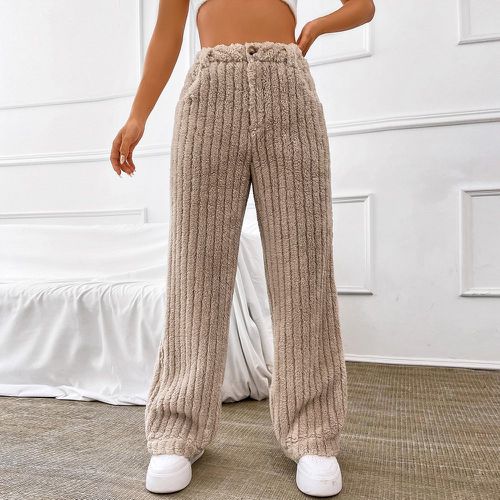 Pantalon ample à poche flanelle - SHEIN - Modalova