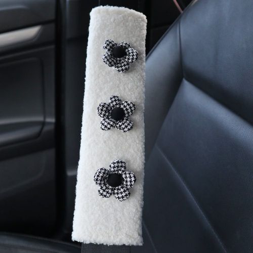 Pièce Coussin de ceinture de siège de voiture à fleur en tissu duveteux - SHEIN - Modalova