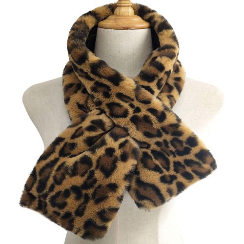 Écharpe à motif léopard en tissu duveteux - SHEIN - Modalova