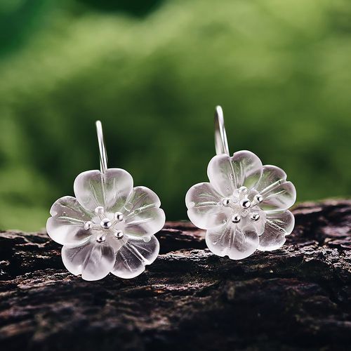 Boucles d'oreilles à fleur argent - SHEIN - Modalova