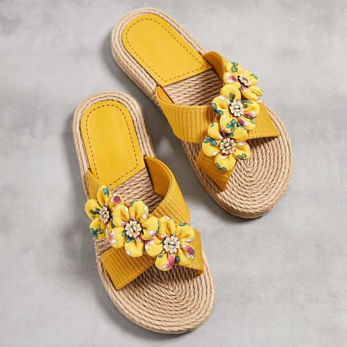 Espadrilles à applique fleurie - SHEIN - Modalova