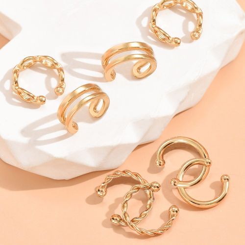 Pièces Design Chaîne Clip D'oreille Cuivre Bijou - SHEIN - Modalova