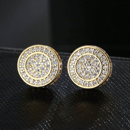 Zircone Cubique Décor Rond Clous D'oreilles Cuivre punk Hip Hop Style , Pour Bijou Cadeau Et Fête - SHEIN - Modalova