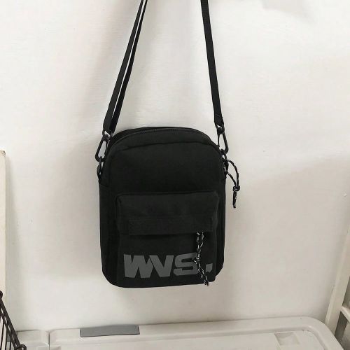 Mini sac carré graphique avec lettre, sac banane décontracté avec sangle réglable, sac bandoulière, sac à bandoulière, sac carré, sacs essenti - SHEIN - Modalova