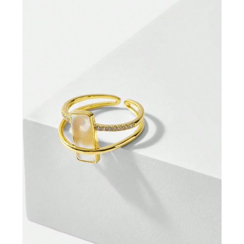 Pièce Bague Ouverte Mode Alliage De Cuivre À Détail Géométrique Pour Vie Quotidienne - SHEIN - Modalova