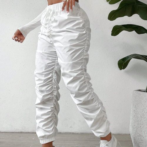 Pantalon À Nœud Élastique À Nœud À Ruché - SHEIN - Modalova