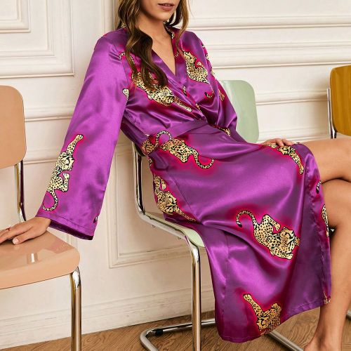 Robe en popeline imprimé léopard - SHEIN - Modalova