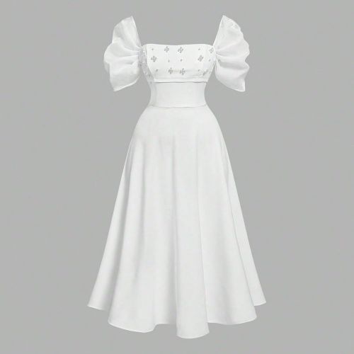 Robe mi-longue bustier grande taille, robe de soirée - SHEIN - Modalova