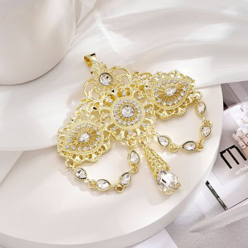Pièce Ajouré Diamant Décor De Mariage Bijou Broche , Métallique Doré - SHEIN - Modalova
