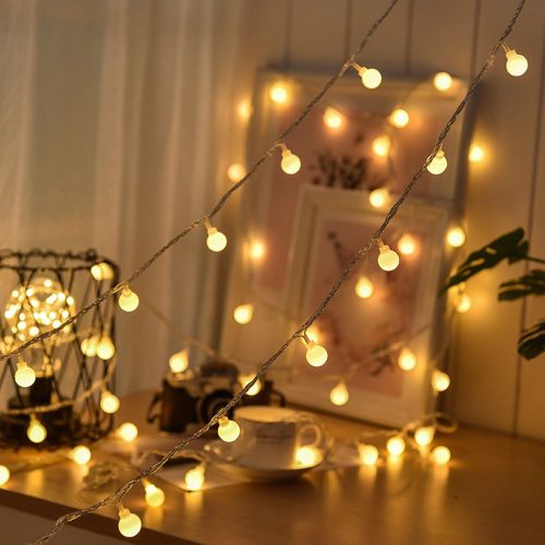 Pièce LED Fée Lampe Ficelle Avec Design Boule Ampoules , Fonctionnant Sur Batterie , Adapté Pour Domicile Décoration , Chambre À Coucher , Balcon - SHEIN - Modalova