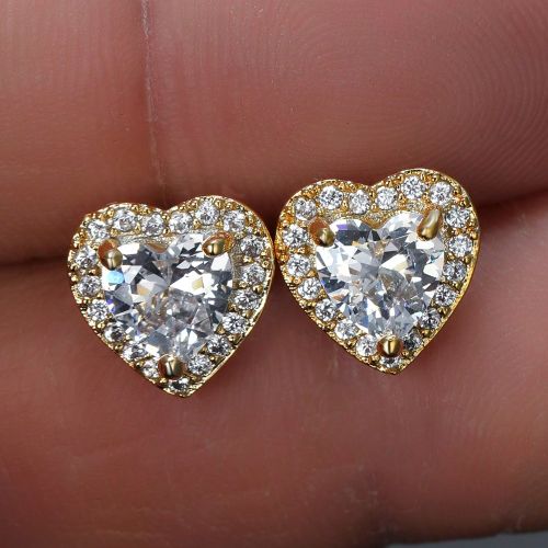 Paire de boucles d'oreilles simples et raffinées en forme de cœur multicolore, cadeau parfait pour épouse ou fille (le matériau en cuivre est rela - SHEIN - Modalova