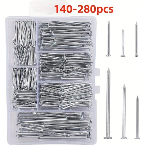 À 280 pièces Assortiment de clous de quincaillerie, clous pour accrocher des tableaux, clous à bois, clous muraux avec boîte de rangement, 6 taill - SHEIN - Modalova