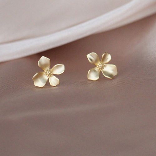 Paire de boucles d'oreilles à clous fleur métallique, design minimaliste convenant pour le port quotidien des s, les rendez-vous, les vacances et le - SHEIN - Modalova