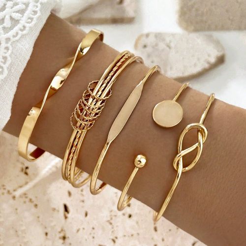 Pièces Bracelet manchette vintage à la mode avec décoration ronde et nœud pour accessoires de bijouxs - SHEIN - Modalova