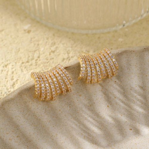 Clous d'oreilles avec strass - SHEIN - Modalova