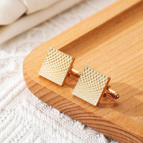 Paire De Boutons De Manchette Géométriques En Acier Inoxydables, Pour Chemise De Robe De Mariage, Cadeau De La Fête Des Pères - SHEIN - Modalova