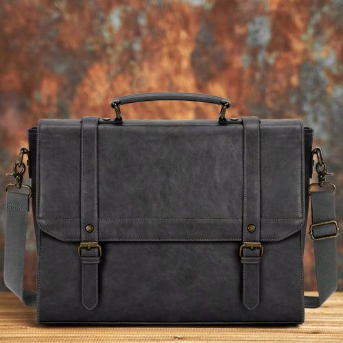 Sacoche Ordinateur 15.6 Pouces Imperméables en PU Sac a Main Cartable Sac Bandoulière Sac Messenger Mallette - SHEIN - Modalova