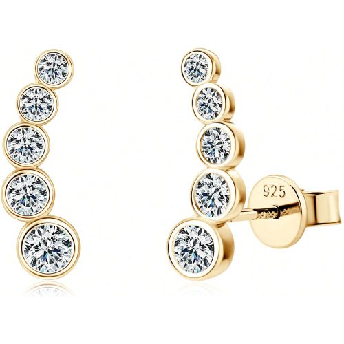 Pièce paire de boucles d'oreilles à tige en sterling 925 avec collier assorti, orné de moissanite ronde de 3,5 mm, 3 mm, 2,5 mm, 2,2 mm et 2 mm. Ca - SHEIN - Modalova