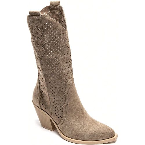 Bottes occidentales ajourées avec talon carré et bout pointu - SHEIN - Modalova