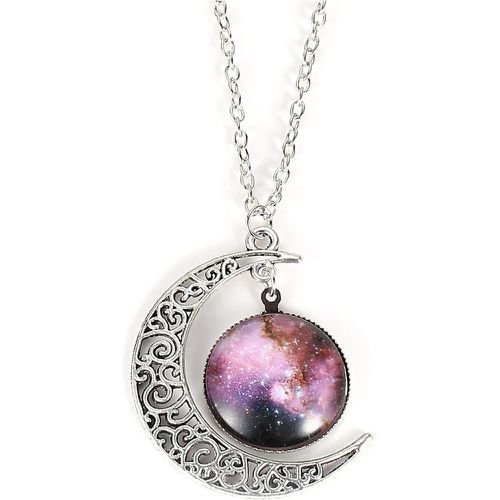 Collier avec pendentif à lune et rond à motif de ciel étoilé - SHEIN - Modalova
