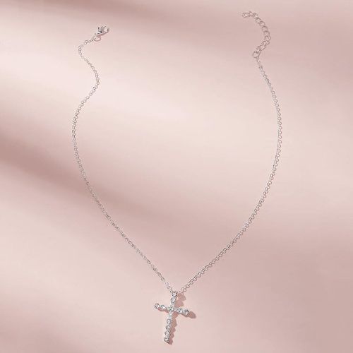 Collier avec pendentif de croix et strass 1 pièce - SHEIN - Modalova