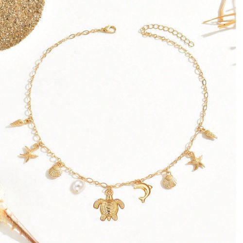 Pièce Collier pendentif coquillage style océan créatif, polyvalent pour les vacances à la plage d'été et le port régulier - SHEIN - Modalova