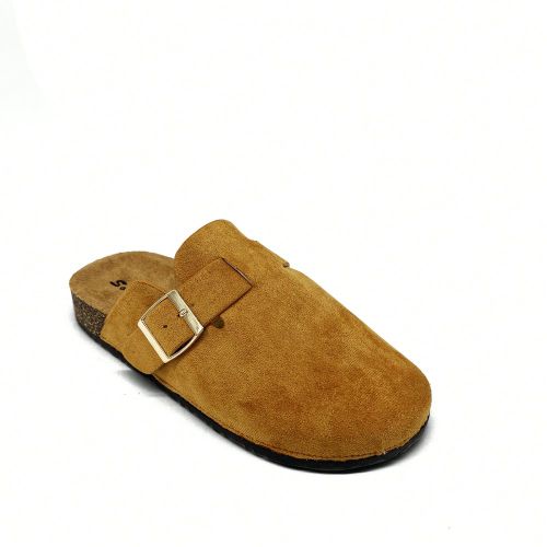 Chaussons sabots vintage – Mules rétro à enfiler avec boucle dorée réglable et semelle en liège. Basiques tendancee. Boucle. Plage, bureau, mai - SHEIN - Modalova