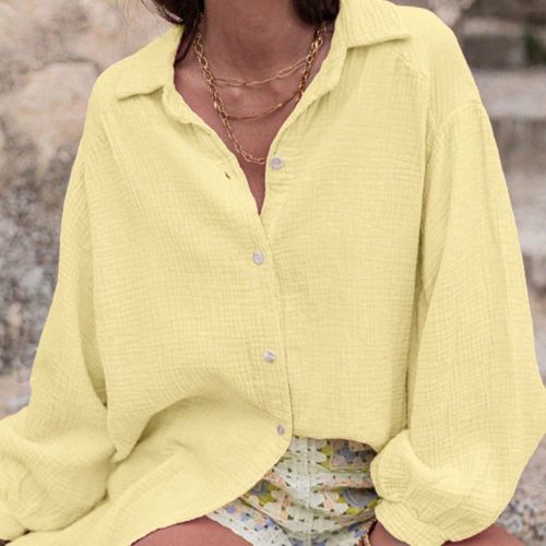Pièce Blouse Unie à Épaules Tombantes Confortable Élégante et Décontractée pour le Printemps/Été/Automne, Idéale pour le Travail, les Voyage - SHEIN - Modalova