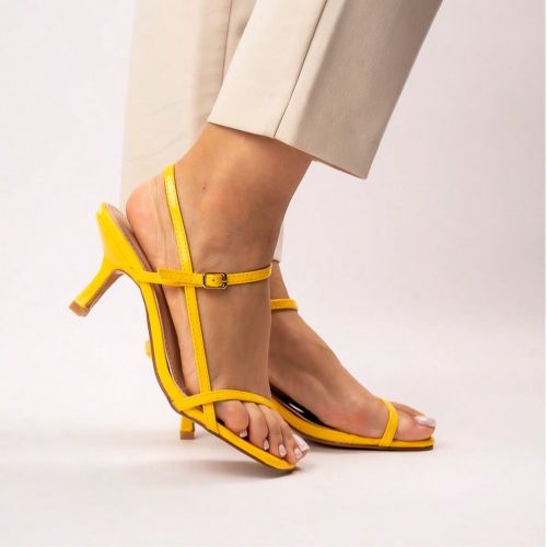 Sandales à talons hauts avec lanière jaune pour un port quotidien - SHEIN - Modalova