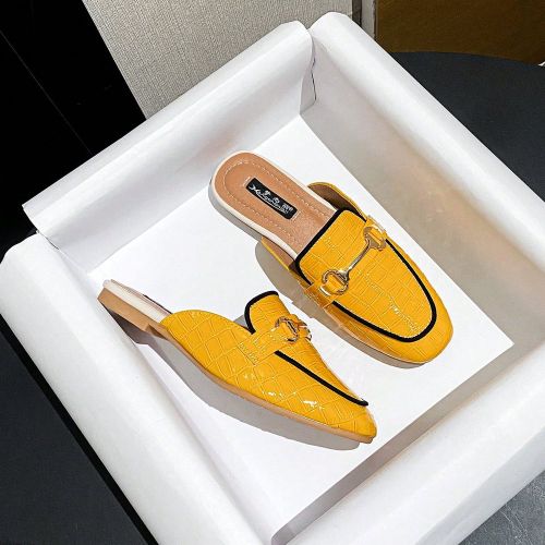 Mules plates marron rétro françaises sans doss - SHEIN - Modalova