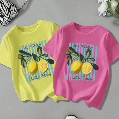 Nouveau printemps et été, t-shirt de sport en cotons style collège côtelé, Top slim court à la mode, doux et respirant, personnalisé avec impre - SHEIN - Modalova