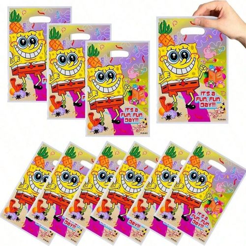 Pièces Sacs cadeaux Bob l'éponge - Sacs de courses avec personnage de dessin animé, sacs nacrés pour anniversaires, sacs à bonbons thème joyeux - SHEIN - Modalova