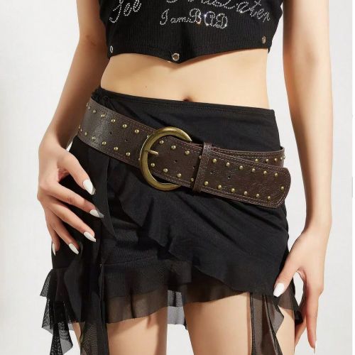 Pièce Ceinture large style western foncé avec clous épaiss - SHEIN - Modalova