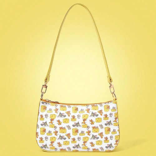 Sac à main portable à la mode jaune à imprimé dessin animé et fromage - SHEIN - Modalova