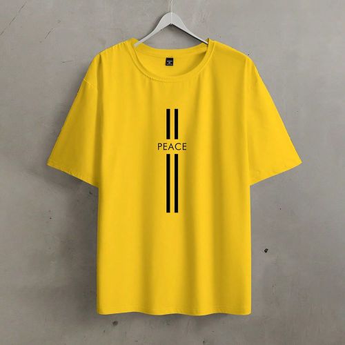 T-shirt casual à manches courtes col rond avec imprimé lettres, tailles grandes, été - SHEIN - Modalova