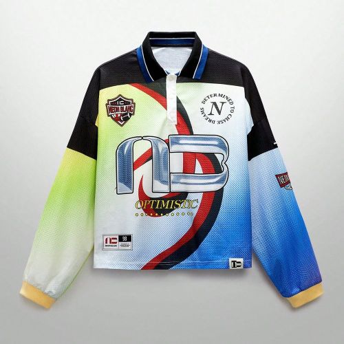 Pull à col polo tricoté, manches longues, multicolore, mode de rues - SHEIN - Modalova